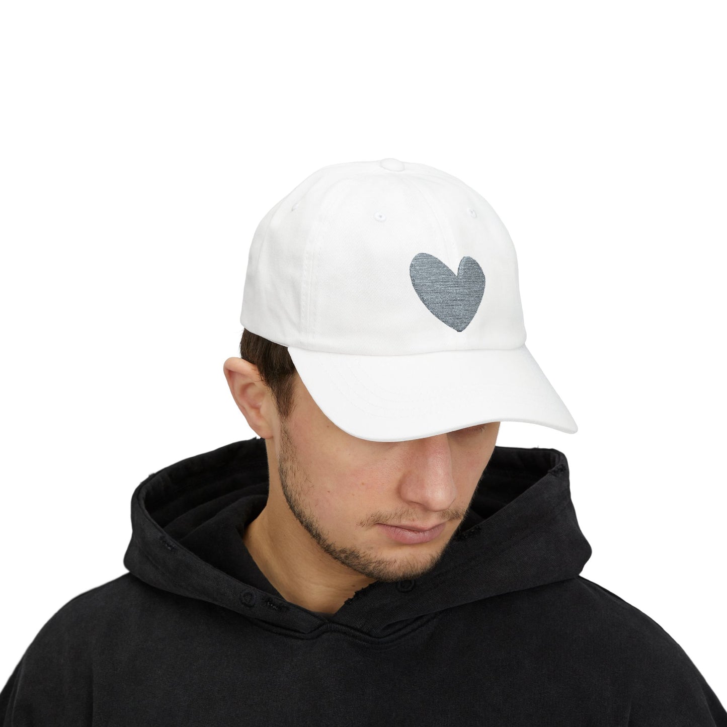 Copy of White Heart Embroidered Cap, Casual Hat for Moms, Dads, Father's Day Gift, Summer Accessory, Trendy Adjustable Cap