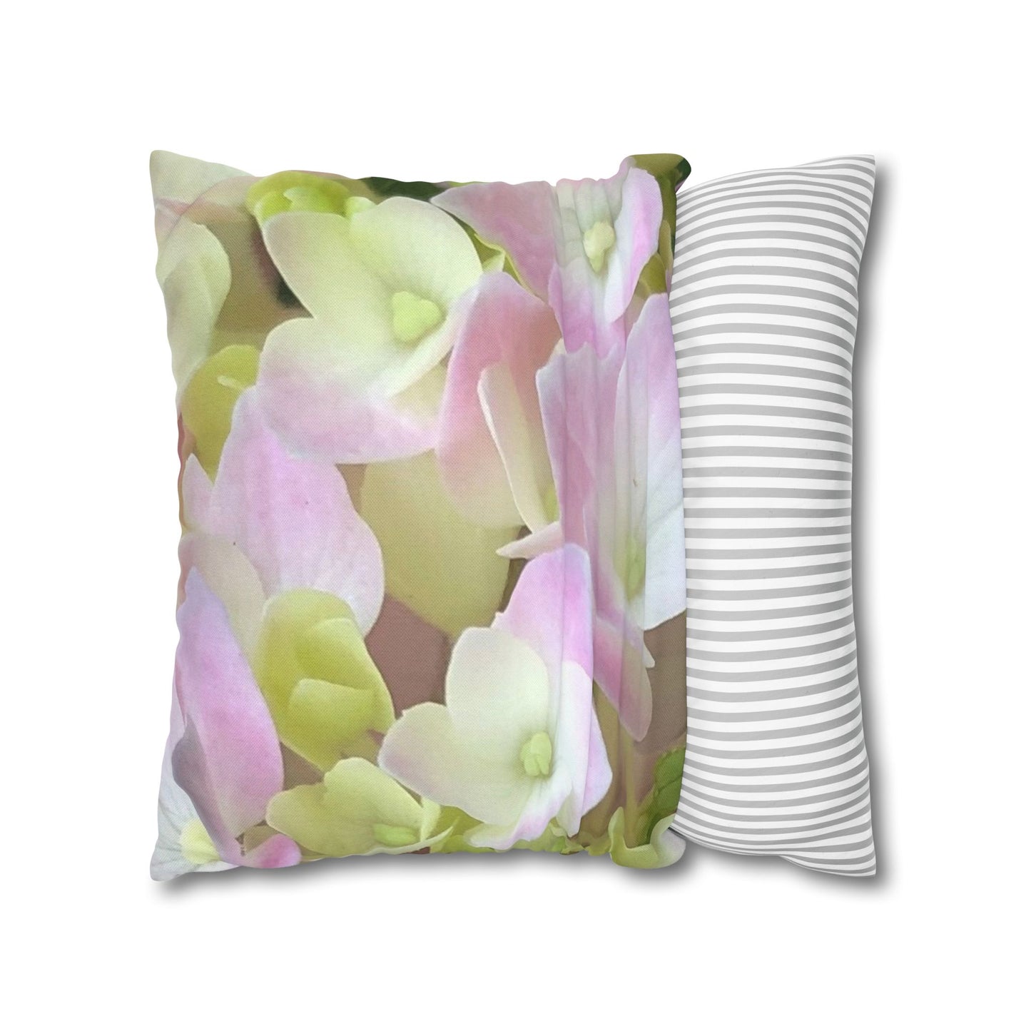Floral Accent Pillowcase - Soft Pink Floral Design, Home Decor, Gift for Her, Living Room, Bedroom Decor, Spring Decor