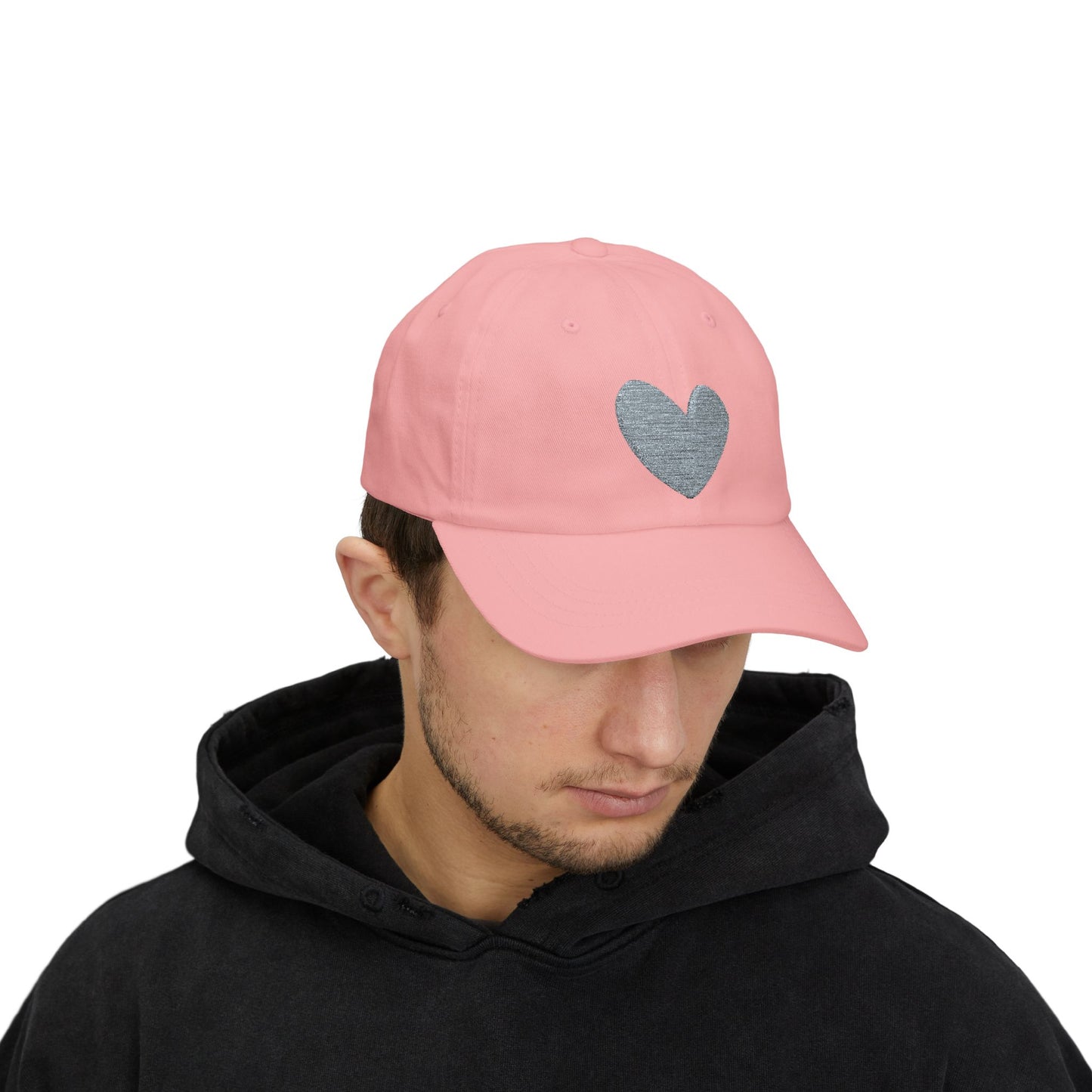 Copy of White Heart Embroidered Cap, Casual Hat for Moms, Dads, Father's Day Gift, Summer Accessory, Trendy Adjustable Cap