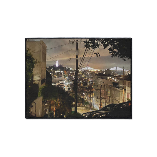 Floor Mat - Nightime San Francisco from Russian Hill