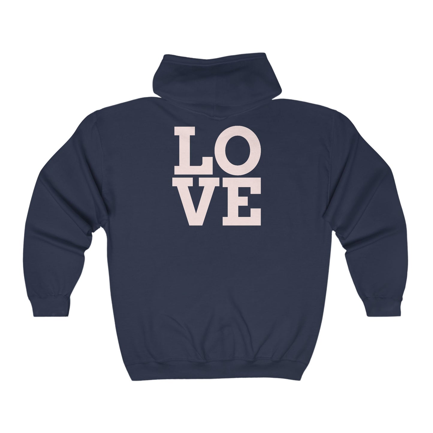 Heart Love Unisex Full Zip Hoodie